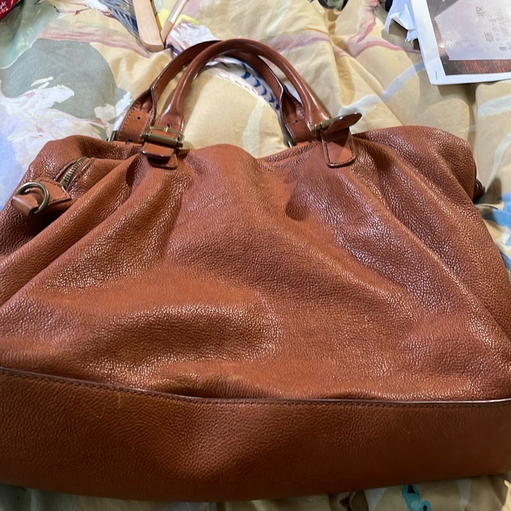 Gorgeous Mark & Graham leather monogrammed leather tote bag “EVA”